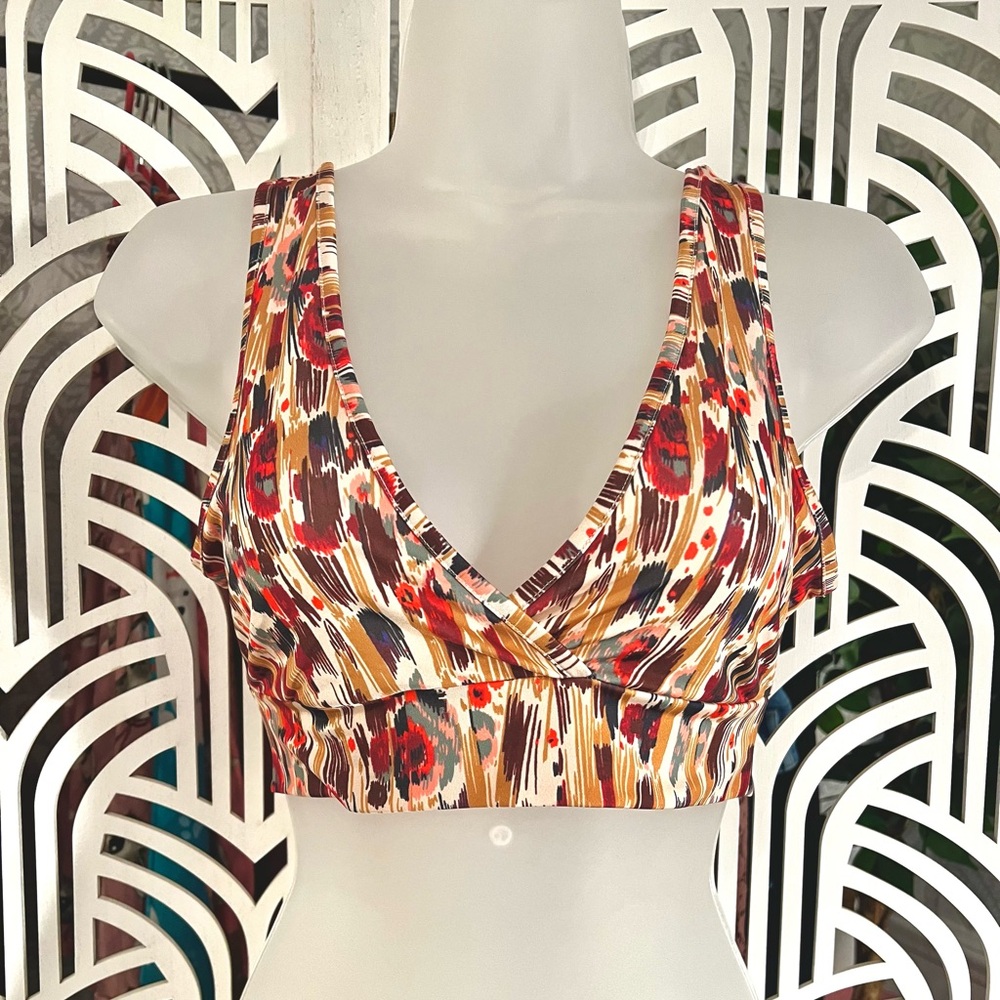 by Anthropologie Ikat Wrap Printed Lounge Bralette S/M